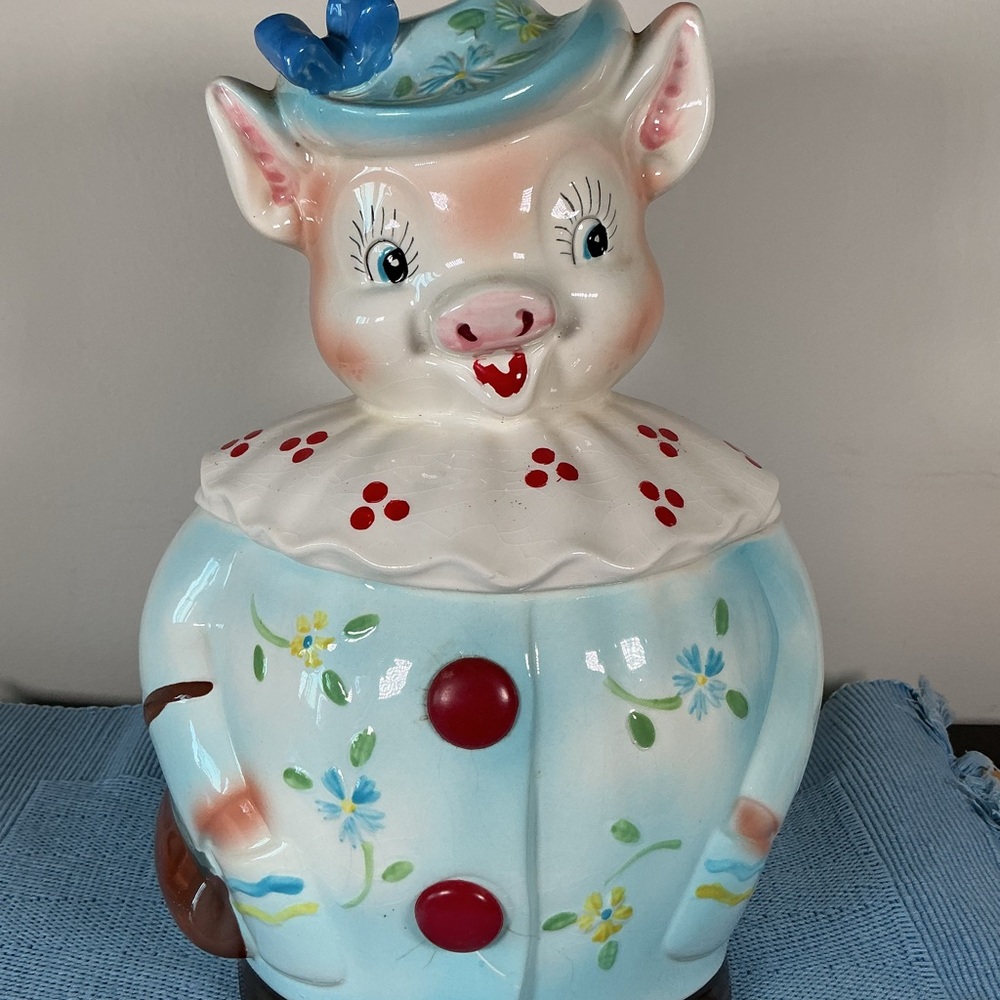 Lorraine Elam Prunella Pig in a Dress Cookie Jar